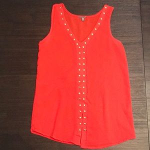 FREE studded tank top - coral with gold Y2K